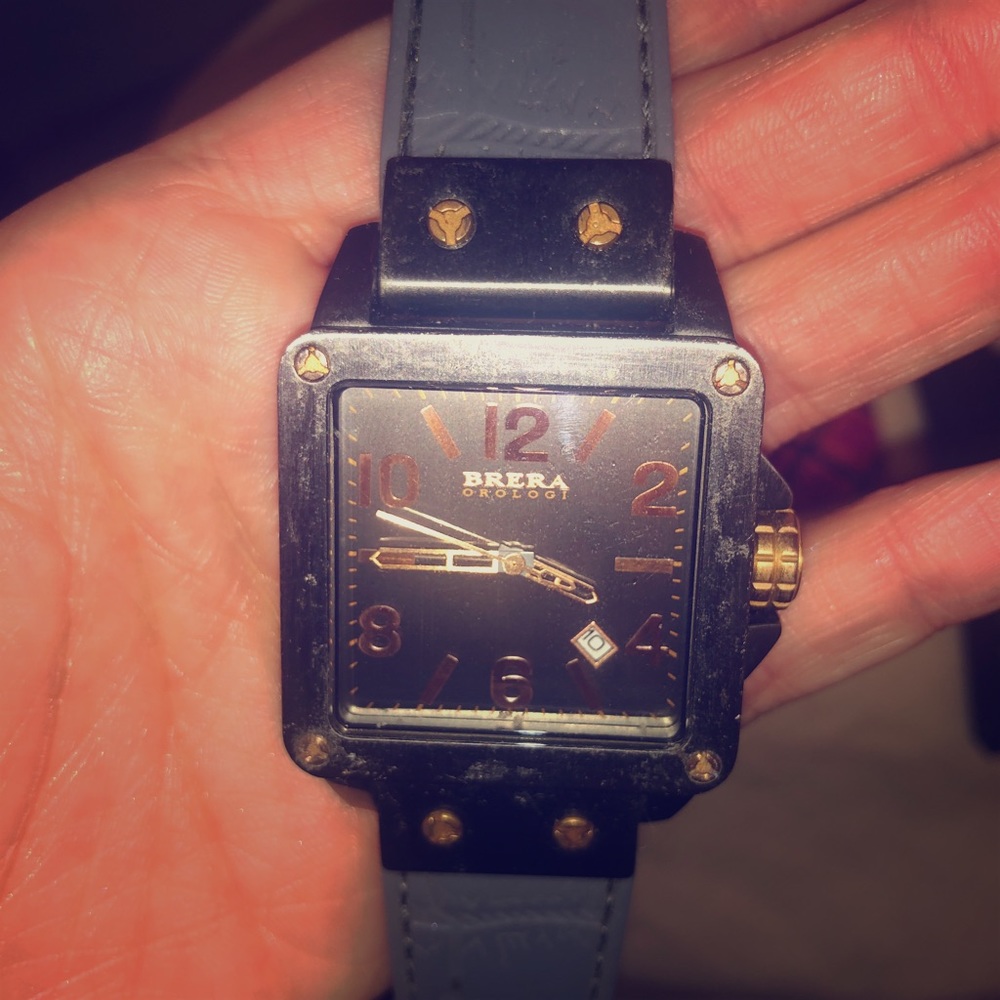 Berra gunmetal square watch